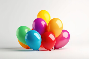 Vivid Colorful balloons on white background. Concept party. Generative AI