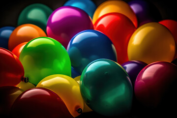 Fototapeta na wymiar Vivid Colorful balloons. Concept party. Generative AI
