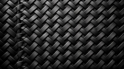 Black woven texture background. Generative ai.