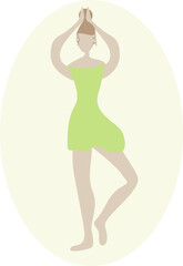 Obraz na płótnie Canvas Woman doing yoga vector illustration