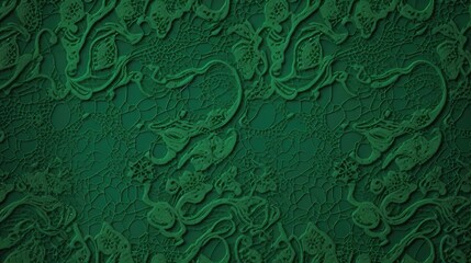 Green lace texture background. Generative ai. - obrazy, fototapety, plakaty