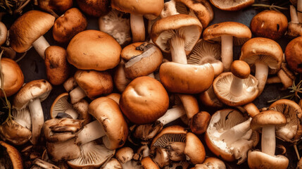 Fototapeta premium background of mushrooms created with Generative AI technology