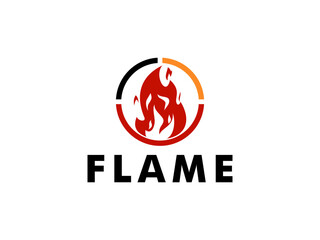 Fire Flame Logo design vector template, Creative  Bonfire Logotype Fire Logo concept icon.