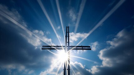 a cross on a sunny sky , generative ai