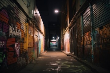 Naklejka na ściany i meble street alley in the city - Illustration Created with generative ai