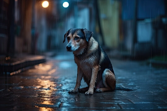 Dog in the rain sales