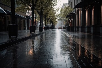 Fototapeta premium sidewalk in the city - Illustration created with generative ai