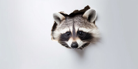 Happy raccoon on bright background created with generative ai tools