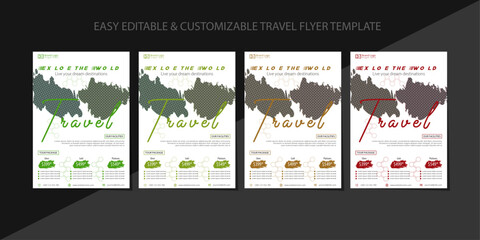 Travel poster or flyer pamphlet brochure design layout space for photo background. Holiday travel flyer template for travel agency