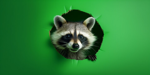 Happy raccoon on bright background created with generative ai tools