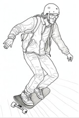 Fototapeta premium Funny Patterns For Coloring Book on White Background, colouring pages, colouring paper, portraits of people, flowers, pictures of animals created with Generative AI technology