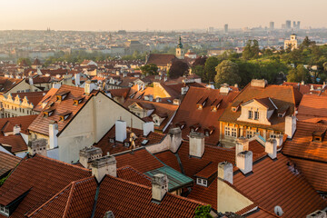 Fototapeta premium Aerial view of Prague, Czech Republic