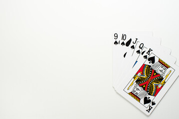Isolated Straight Suit of Spades on a White Background