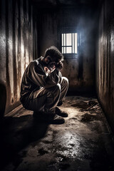 prisoner in a cell