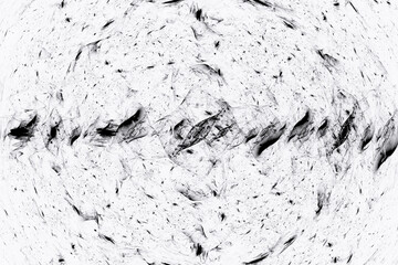 Black pattern of crooked strokes on a white background. Abstract fractal 3D rendering