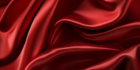Fototapeta na wymiar Red silk texture elegant background generative AI technology