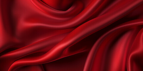 Fototapeta na wymiar Red silk texture elegant background generative AI technology
