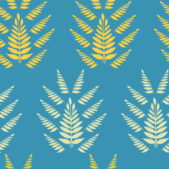 Vector abstract tropic leaves repeating pattern background.
