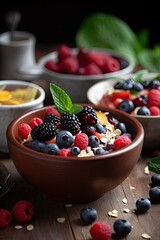 Breakfast Bowl with Fresh Berries, created with generative AI tools