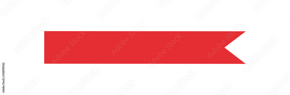 Wall mural red banner ribbon strip flat vector design for print and websites. vector 10 eps.