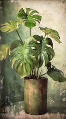 Vintage Painting of a Monstera