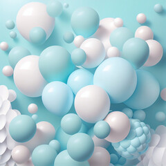 Whimsical Flight: Exploring an Abstract Balloon Background in Baby Blue