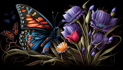 Fluttering Beauty: A Serene Background of Butterfly Wingsv
