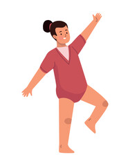 little girl practicing gymnastic