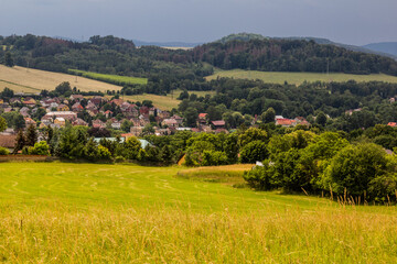 Fototapeta na wymiar Aerial view of Ceska Kamenice, Czech Republic