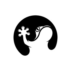 minimalist animal lizard logo design
