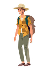 traveler man with travelbag