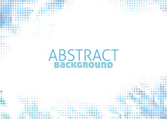 Abstract mosaic background with small light blue squares. Dotted pattern