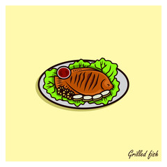 illustration fish food