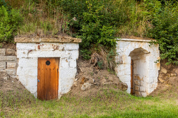 Rock cellars in Duba, Czech Republic