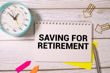 text saving for retirement on white paper