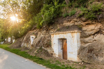 Fototapeta na wymiar Rock cellars in Duba, Czech Republic