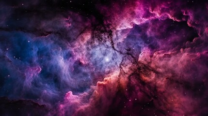 Fototapeta na wymiar A nebula with vibrant pink and purple hues Generative AI