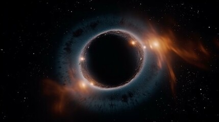 A black hole surrounded by a bright halo of gas and dust Generative AI