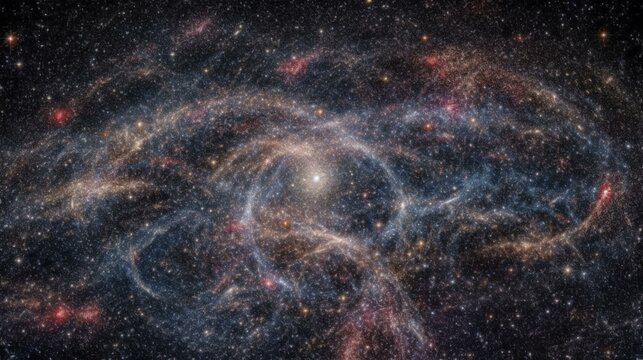 A view of the universe with galaxies and clusters in all directions Generative AI
