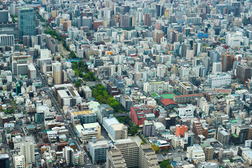 Aerial view Tokyo, Japan. Buildings from top view