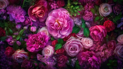 Colorful Swirling Vibrant Flowers Texture Background for Nature-Themed Artwork Generative AI	