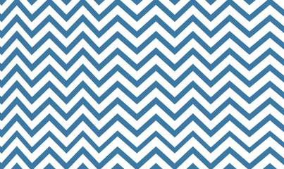 Foto op Canvas Blue and White Zigzag Seamless Pattern. Christmas chevron pattern seamless background texture in blue. © adobedesigner