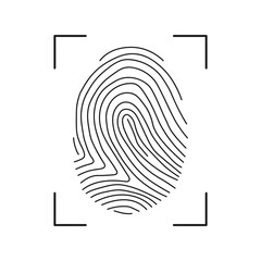 Fingerprint Scan Icon. Fingerprint icon identification. Security and surveillance system element