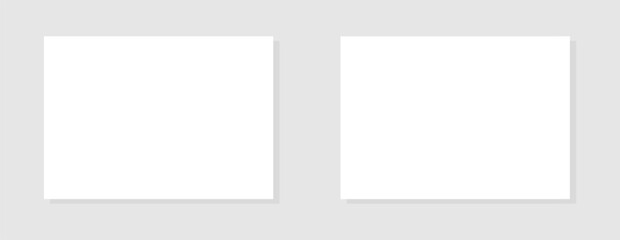 Fototapeta premium Blank white horizontal banners on gray background with shadow, design element