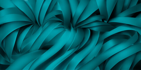 Background of light blue silk or paper ribbons