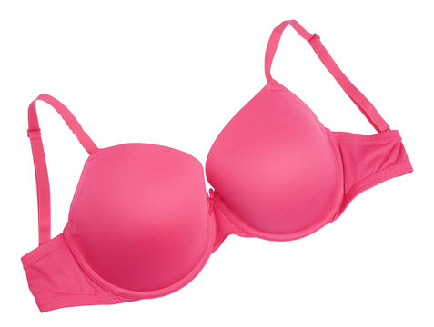 Pink female bra isolated on transparent background
