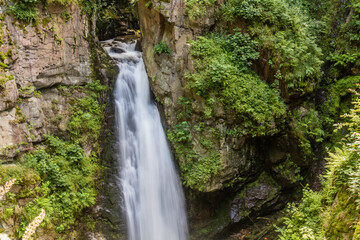 Wodospad Wilczki waterfall in Miedzygorze, Poland