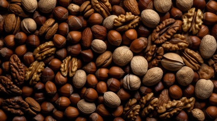 Naklejka premium background of nuts created with Generative AI technology