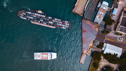 Ilha Oceano Atlântico Paisagem Ilhabela São Paulo MSC Cruzeiro Navio Cargueiro Porto São...