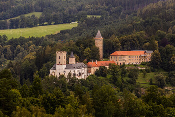 Fototapeta na wymiar View of Rozmberk castle, Czech Republic